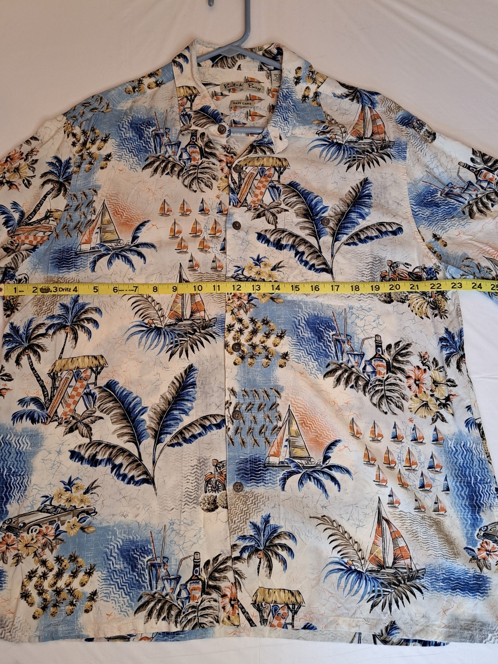 Batck Bay Mens Short Sleeved Button-Down Hawaiian Print Shirt Size XL 100% Rayon